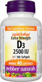 Webber Naturals Omega-3 Triple Strength + Vitamin D3 900 mg - 180 Softgels