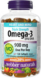 Webber Naturals Omega-3 Triple Strength 900 mg - 120 Enteric Softgels