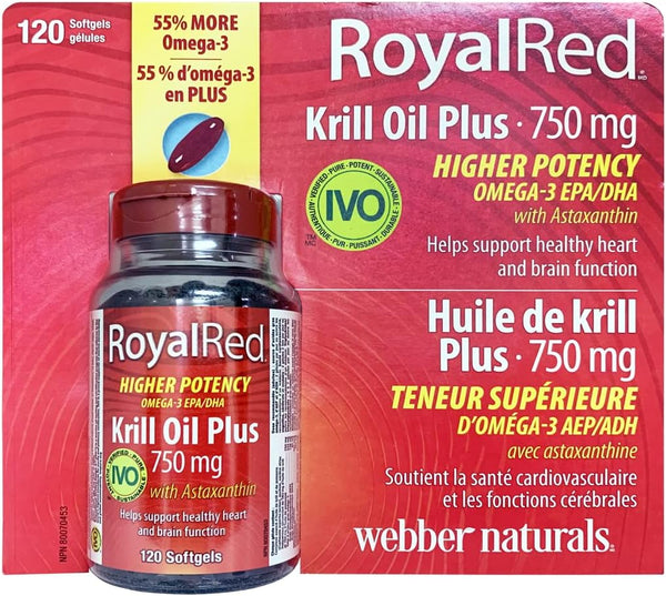 Webber Naturals RoyalRed Krill Oil Plus 750 mg - 120 Softgels