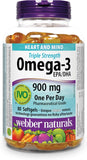 Webber Naturals Omega-3 Triple Strength + Vitamin D3 900 mg - 180 Softgels